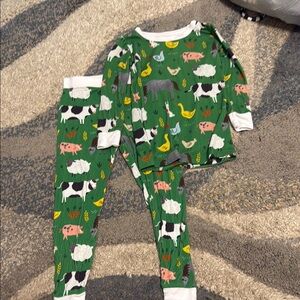 Green Animal Print Kids Pajamas